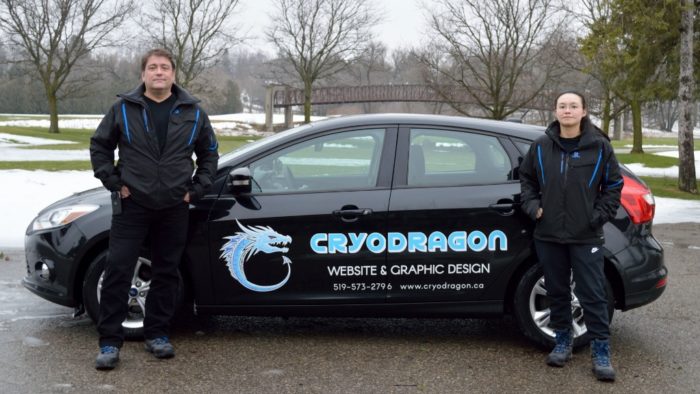 CryoDragon Team with Branded Car CryoDragon Team with Branded Car