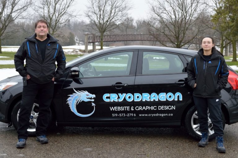 CryoDragon Team with Branded Car CryoDragon Team with Branded Car