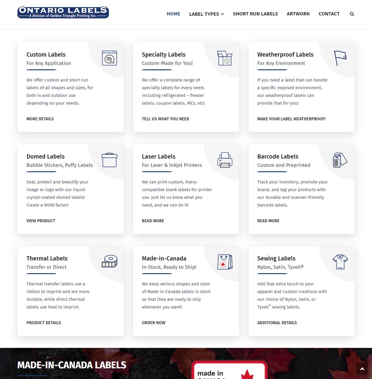 Kitchener Waterloo site Design Ontario Labels Label Types CryoDragon