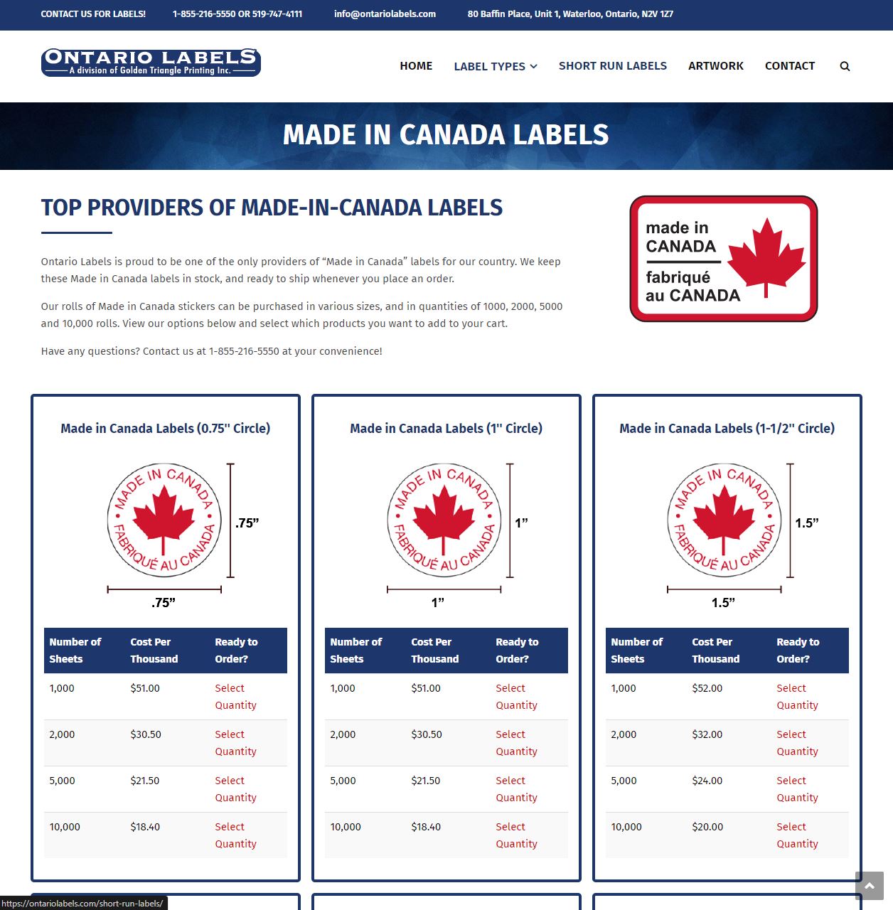 Kitchener Waterloo site Design Ontario Labels Made In Canada Labels CryoDragon