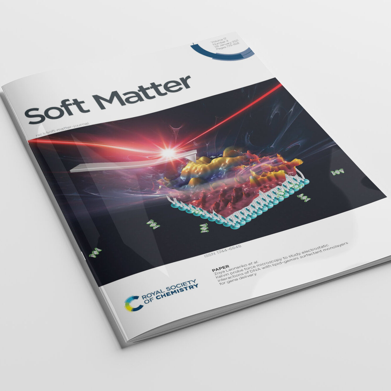CryoDragon Science Illustration for Soft Matter Journal Front Cover V17 I4